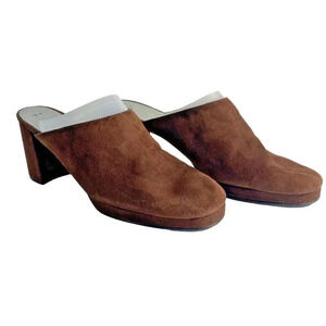 Nina Suede Mules wm's SZ 10 made in Spain Leather 3.5inch heel